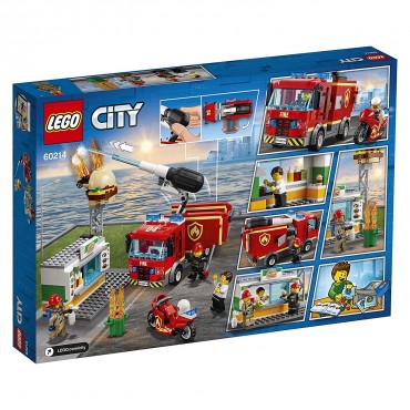 LEGO City Burger Bar Fire Rescue Building Blocks for Kids 60214